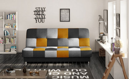 Sleeper Sofa Cayo 2 | size: Width: 192cm, Height: 90cm, Depth: 90cm | color: Black/Orange/Grey | image: 0 | variant: 1012721