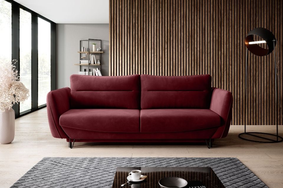 Sleeper Sofa Charlotte 3 | size: Width: 236cm, Height: 90cm, Depth: 90cm | color: Purple | image: 0 | variant: 1013954