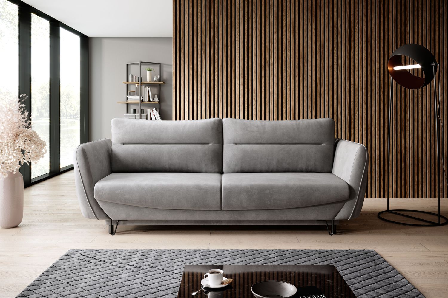 Sleeper Sofa Charlotte 7 | size: Width: 95cm, Height: 90cm, Depth: 236cm | color: Nube | image: 1 | variant: 1018072