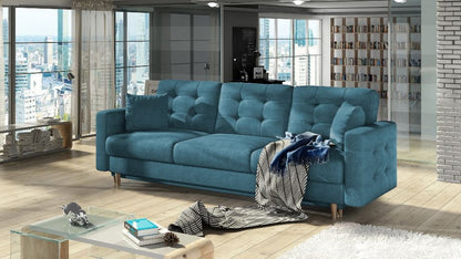 Sleeper Sofa East Sondrio 3 | size: Width: 235cm, Height: 86cm, Depth: 95cm | color: Blue | image: 0 | variant: 1013960