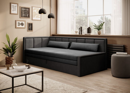 Sleeper Sofa Fulgeo 1 | size: Width: 82cm, Height: 77cm, Depth: 214cm | color: Pelēka/Poco | image: 1 | variant: 1017278