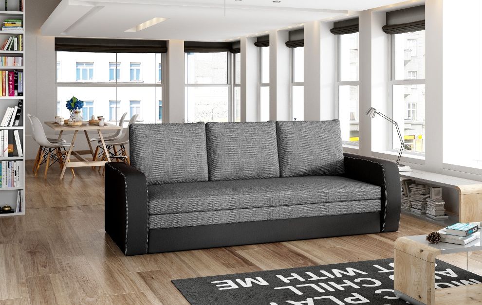 Sleeper Sofa Inversa | size: Width: 220cm, Height: 89cm, Depth: 83cm | color: Black/Grey | image: 1 | variant: 1001301