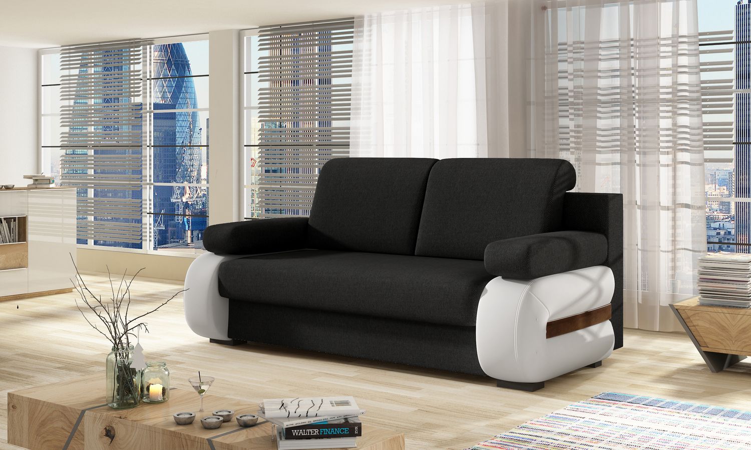 Sleeper Sofa Laura 9 | size: Width: 56cm, Height: 84cm, Depth: 202cm | color: Sawana/Soft | image: 1 | variant: 1017308