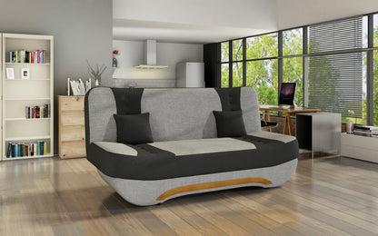 Sleeper Sofa Lerwick 2 | size: Width: 194cm, Height: 95cm, Depth: 92cm | color: Black/Grey | image: 0 | variant: 1013859