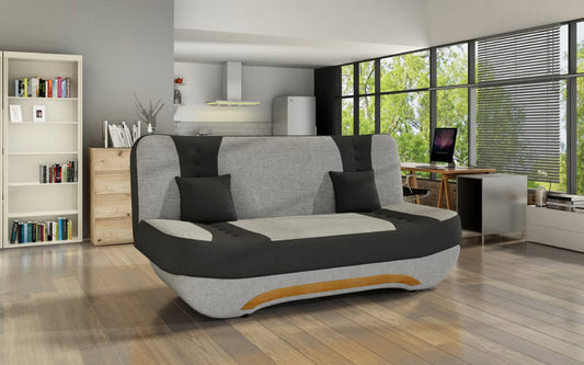 Sleeper Sofa Lerwick 2 | size: Width: 194cm, Height: 95cm, Depth: 92cm | color: Black/Grey | image: 0 | variant: 1013859