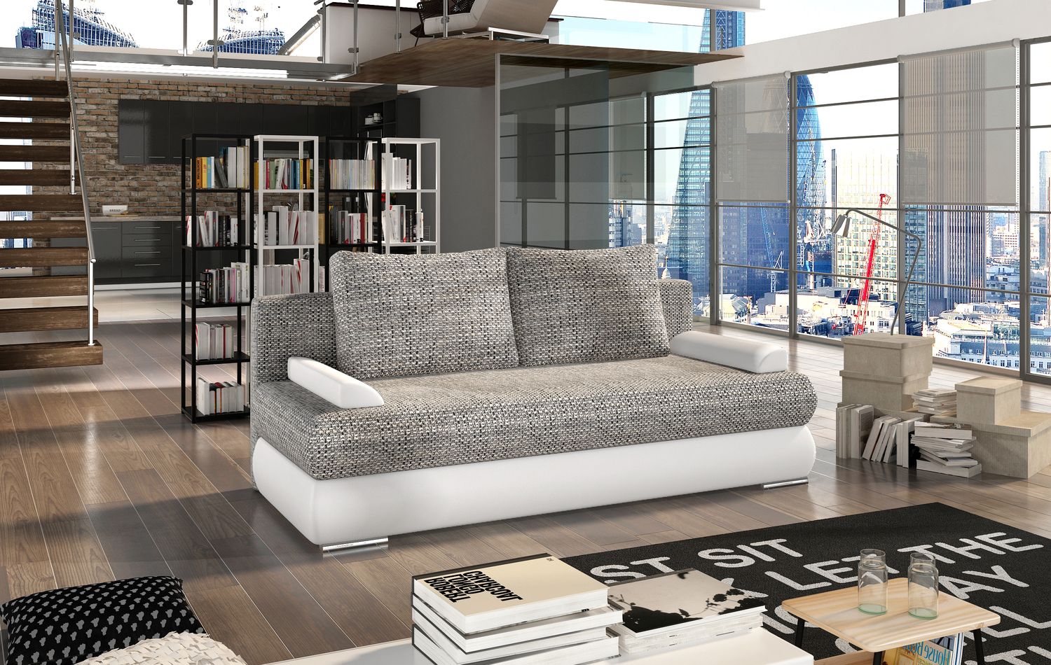 Sleeper Sofa Milo 1 | size: Width: 60cm, Height: 90cm, Depth: 213cm | color: Berlin/Soft | image: 1 | variant: 1017365
