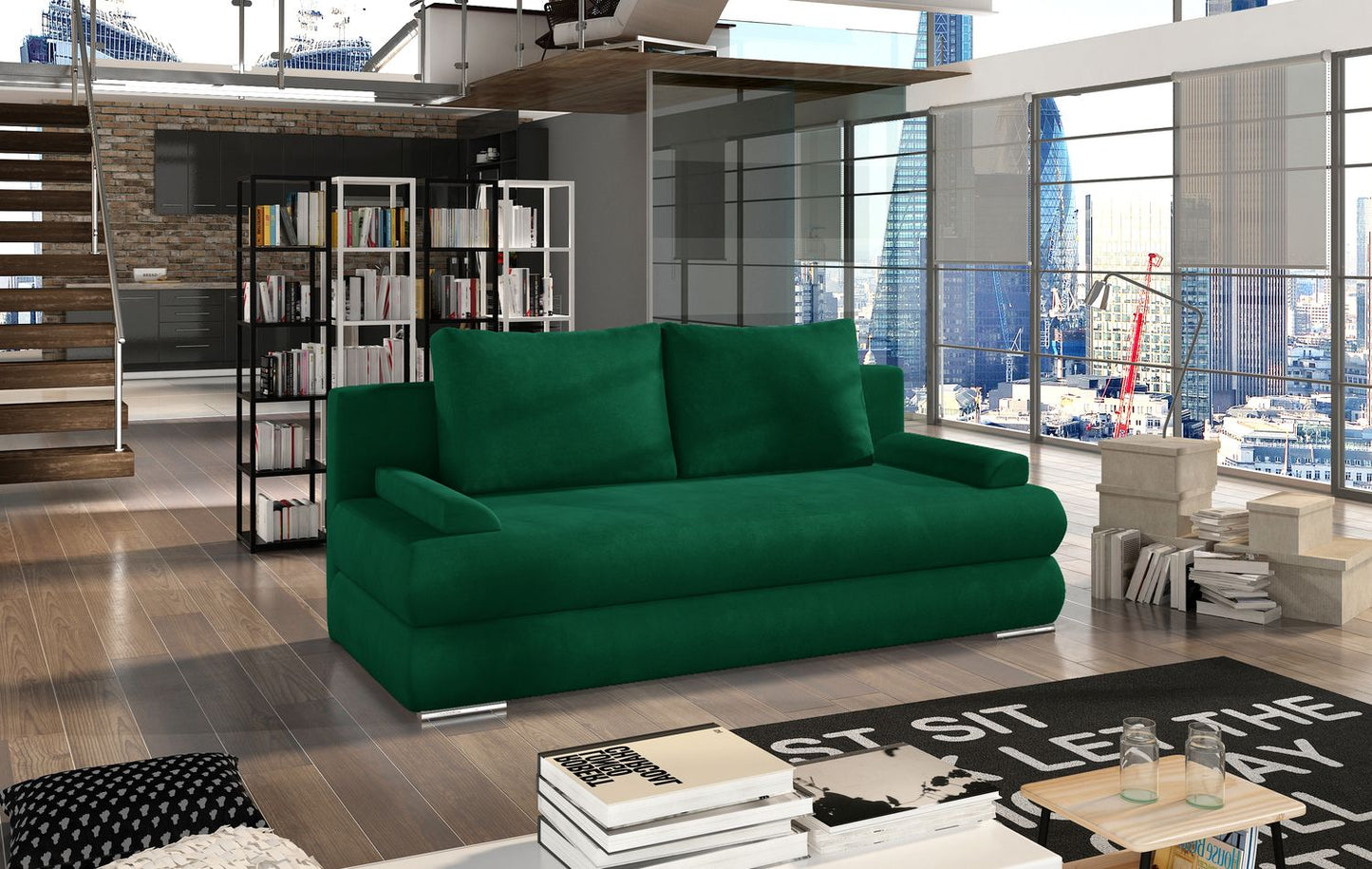 Sleeper Sofa Milo 17 | size: Width: 60cm, Height: 90cm, Depth: 213cm | color: Kronos | image: 1 | variant: 1017381