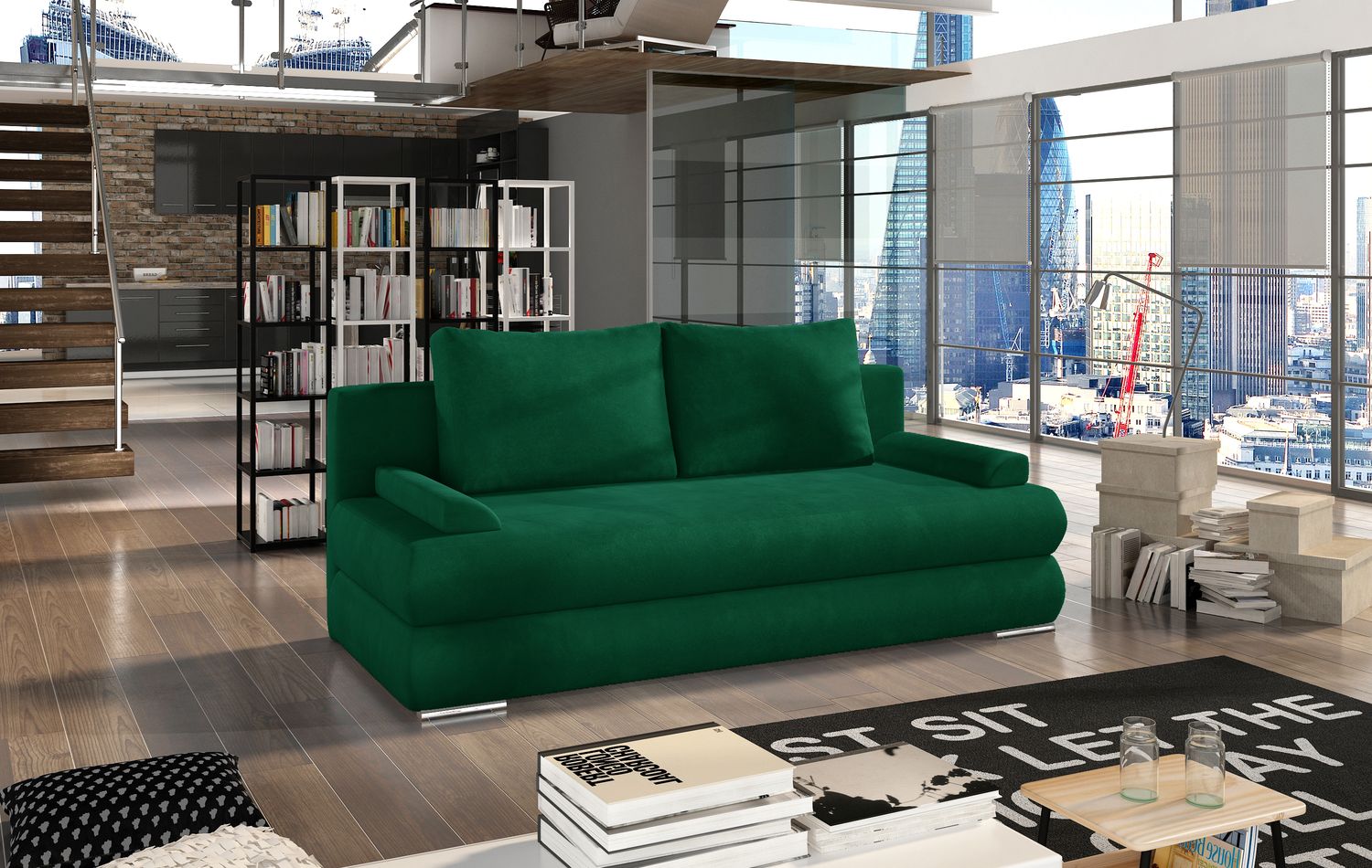Sleeper Sofa Milo 17 | size: Width: 60cm, Height: 90cm, Depth: 213cm | color: Kronos | image: 1 | variant: 1017381