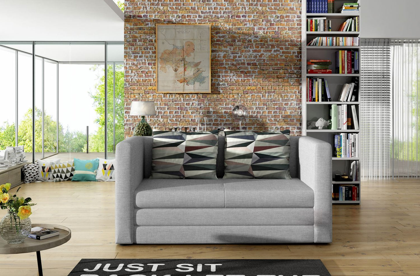 Sleeper Sofa Neva 3 | size: Width: 70cm, Height: 62cm, Depth: 132cm | color: Lima/Sawana | image: 1 | variant: 1017389