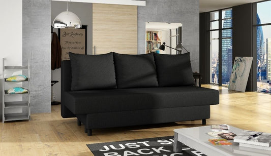 Sleeper Sofa Oban 1 | size: Width: 190cm, Height: 93cm, Depth: 82cm | color: Black | image: 0 | variant: 1013864