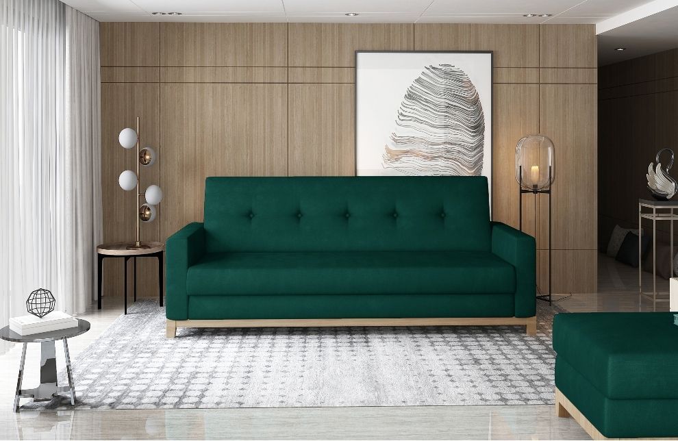 Sleeper Sofa Selene 2 | size: Width: 216cm, Height: 93cm, Depth: 87cm | color: Green | image: 1 | variant: 1012755