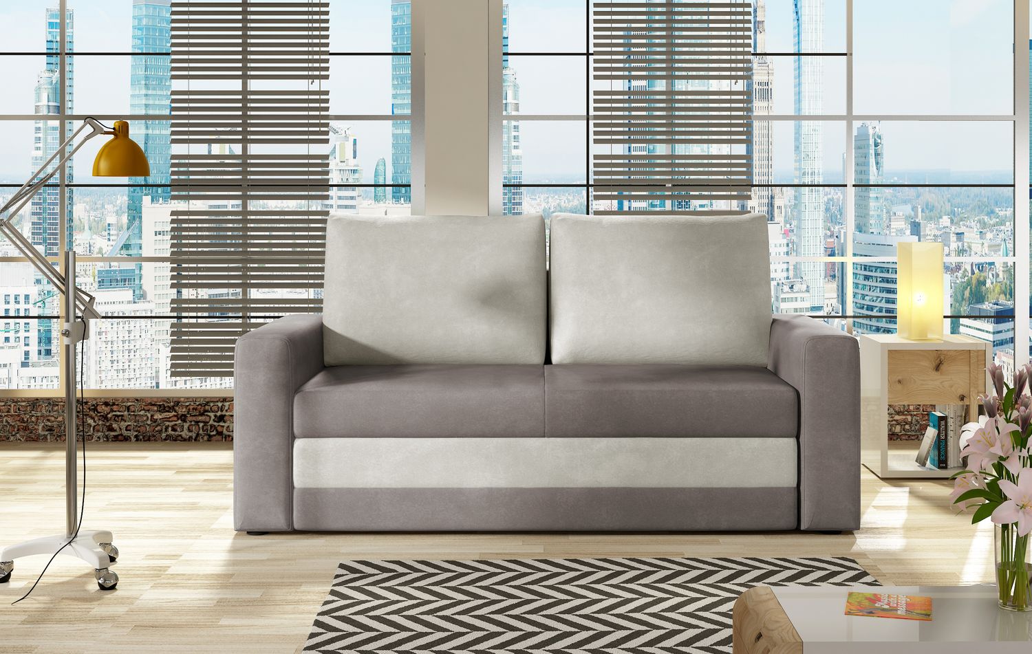 Sleeper Sofa Wave 1 | size: Width: 151cm, Height: 90cm, Depth: 90cm | color: Gray | image: 1 | variant: 1014052