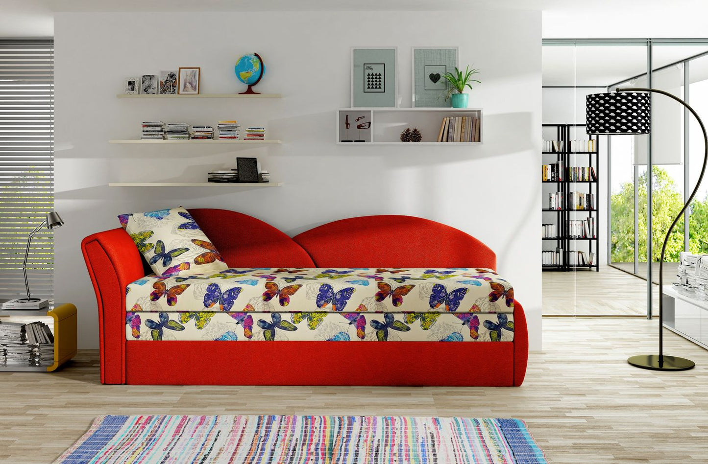 Sleeper Sofa West Llandovery 22 | size: Width: 80cm, Height: 77cm, Depth: 218cm | color: Alova/Butterfly | image: 1 | variant: 1017731