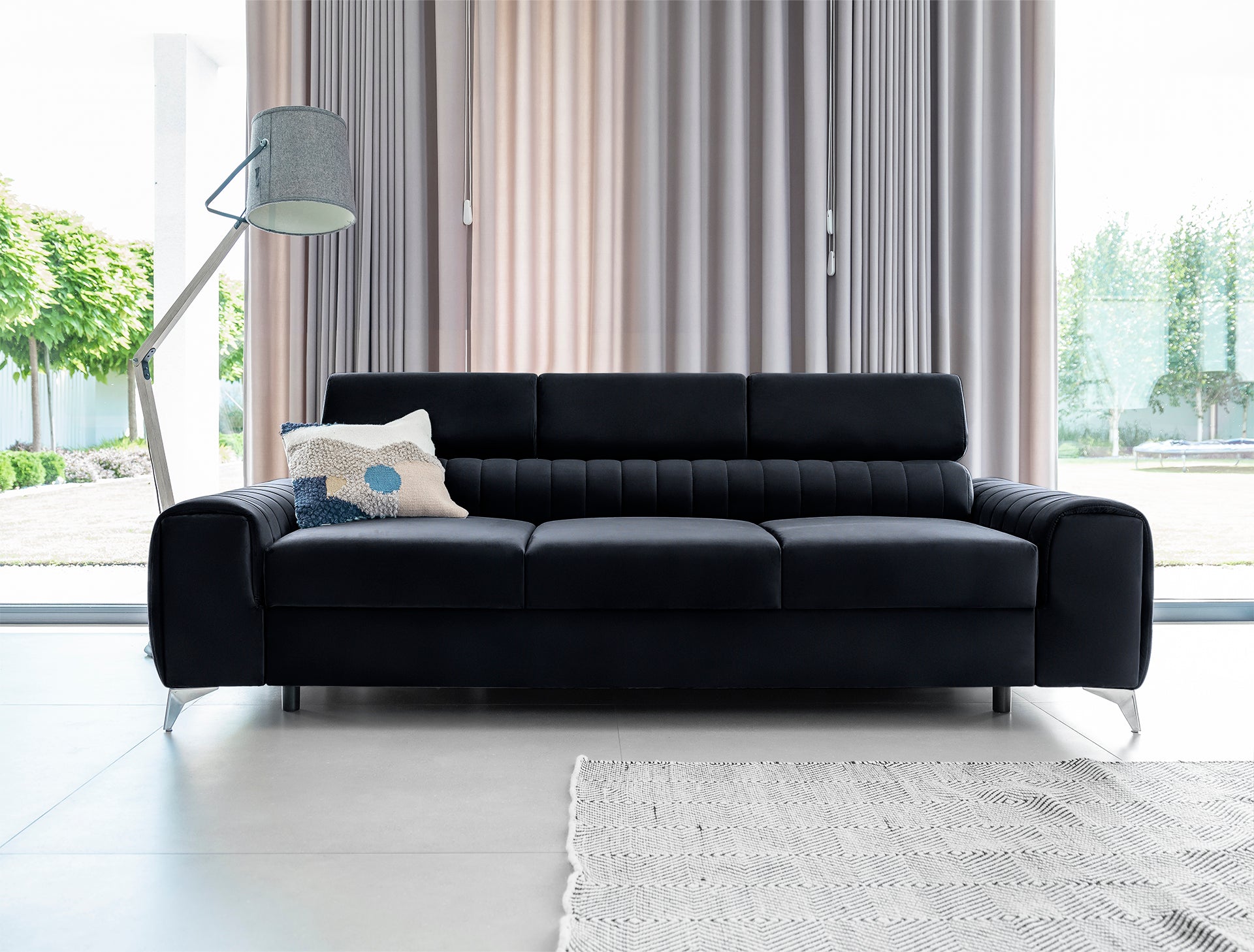 Sleeper Sofa West London 12 | size: Width: 97cm, Height: 105cm, Depth: 261cm | color: Monolith | image: 1 | variant: 1017924