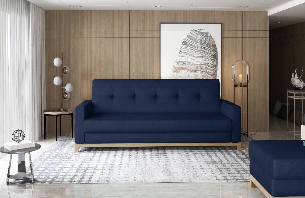 Sleeper Sofa West Maidenhead 4 | size: Width: 216cm, Height: 93cm, Depth: 87cm | color: Blue | image: 0 | variant: 1013941
