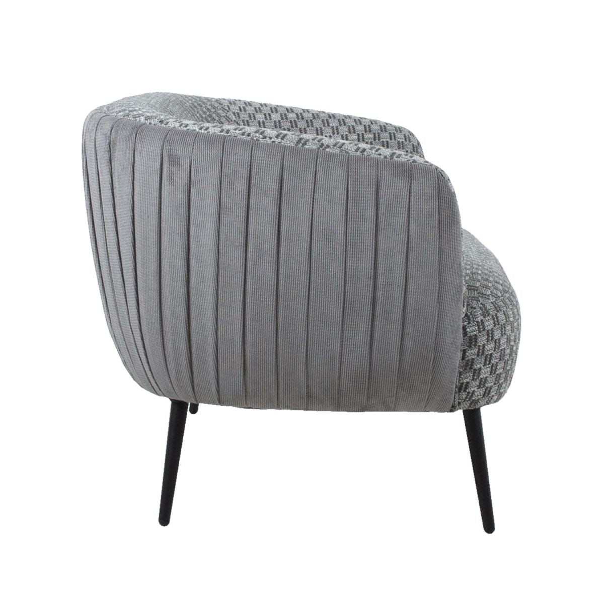 Sofa Accent | size: Width: 129cm, Height: 74cm, Depth: 80cm | color: Gray | image: 3 | variant: 1011730