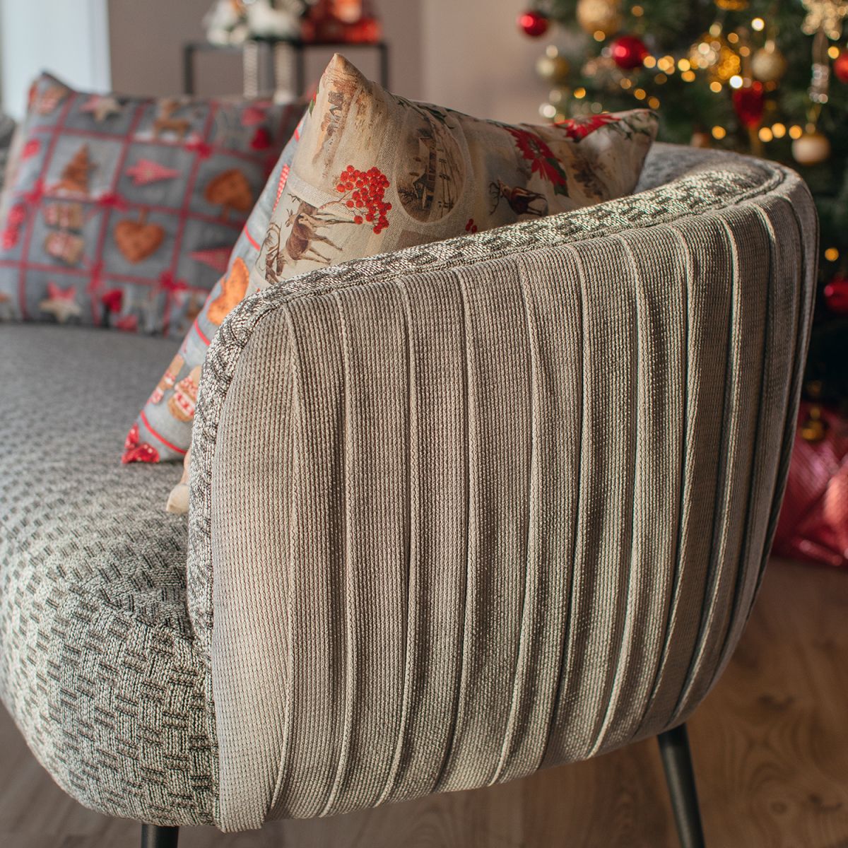 Sofa Accent | size: Width: 129cm, Height: 74cm, Depth: 80cm | color: Gray | image: 5 | variant: 1011730