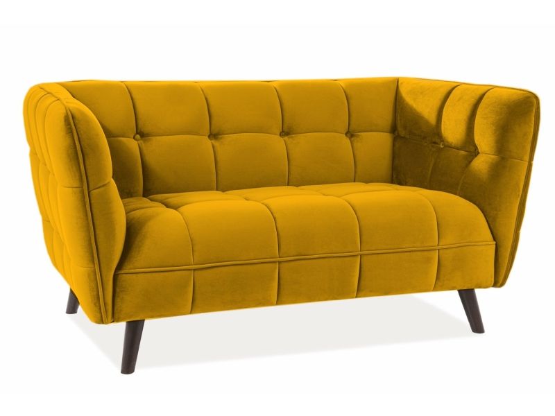 Sofa Castello 2 | size: Width: 145cm, Height: 78cm, Depth: 85cm | color: Yellow | image: 1 | variant: 1000174