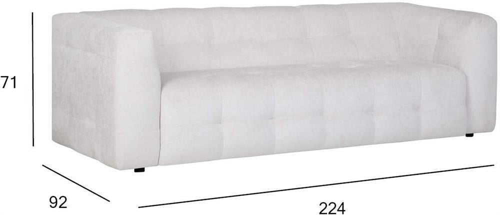 Sofa Leesi | size: Width: 224cm, Height: 71cm, Depth: 92cm | color: Beige | image: 7 | variant: 1017595