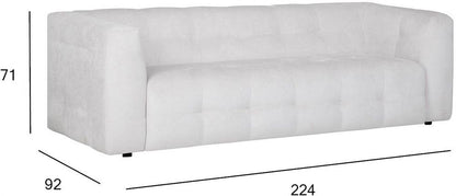 Sofa Leesi | size: Width: 224cm, Height: 71cm, Depth: 92cm | color: Beige | image: 7 | variant: 1017595