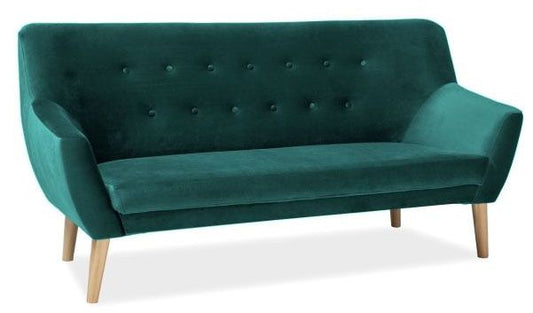 Sofa Nordic 3 Velvet | size: Width: 180cm, Height: 90cm, Depth: 55cm | color: Green | image: 1 | variant: 1012402
