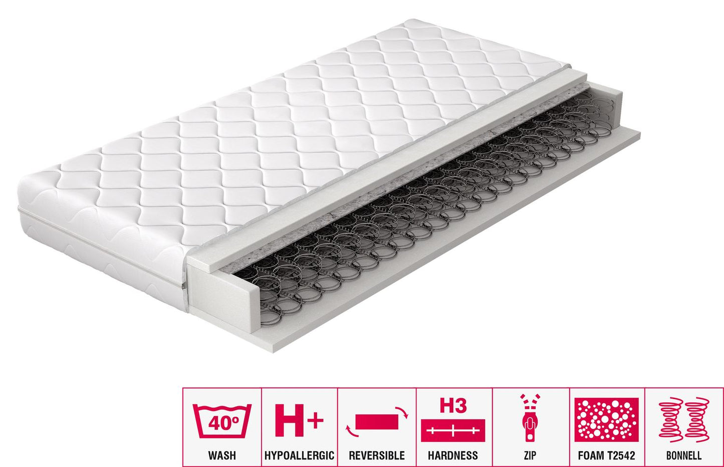 Spring Mattress Orsola 5 | size: Length: 200cm, Width: 90cm | image: 2 | variant: 1013036