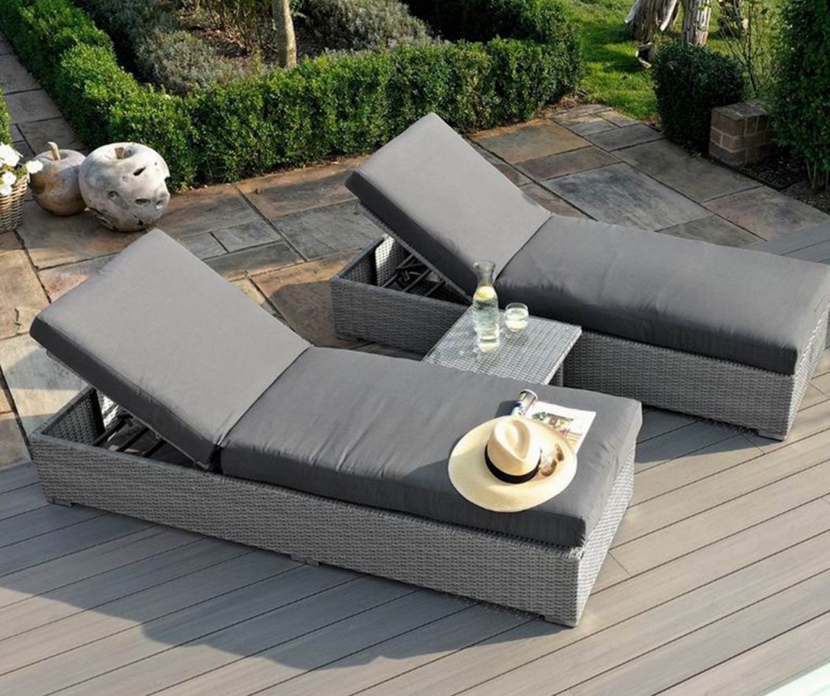 Sun Lounger Ascot | size: Length: 195cm, Width: 69cm, Height: 90cm | color: Gray | image: 5 | variant: 1012234