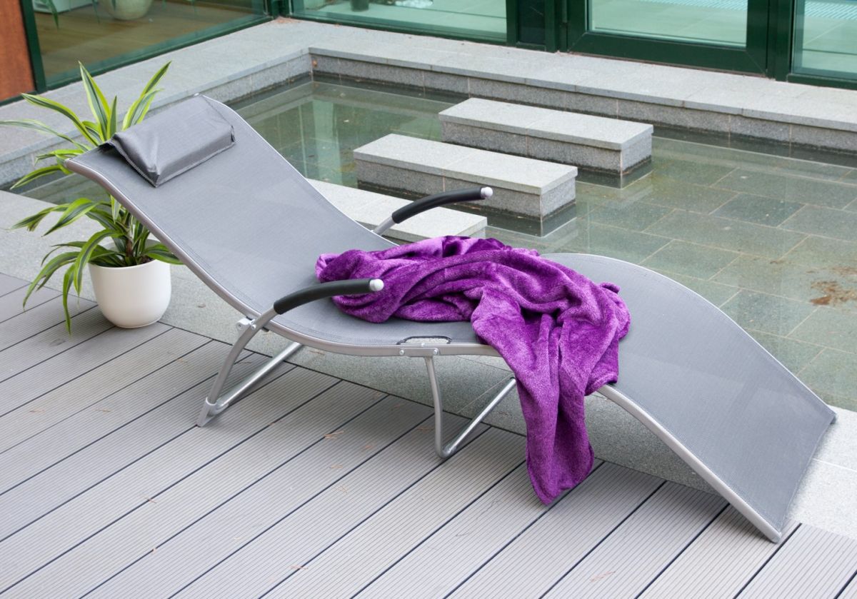Sun Lounger Batya | size: Length: 173cm, Width: 63cm, Height: 65cm | color: Black | image: 3 | variant: 1011654