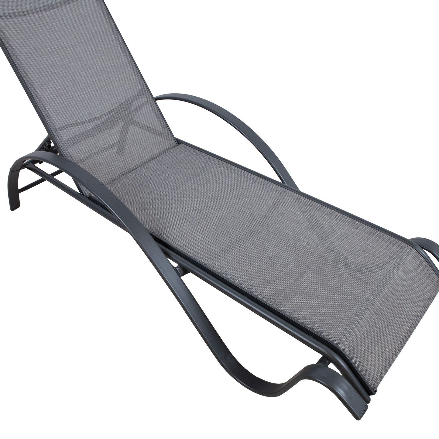 Sun Lounger Boston 2 | size: Length: 194cm, Width: 67cm, Height: 95cm | color: Gray | image: 2 | variant: 1017785
