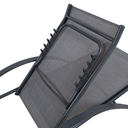 Sun Lounger Boston 2 | size: Length: 194cm, Width: 67cm, Height: 95cm | color: Gray | image: 3 | variant: 1017785