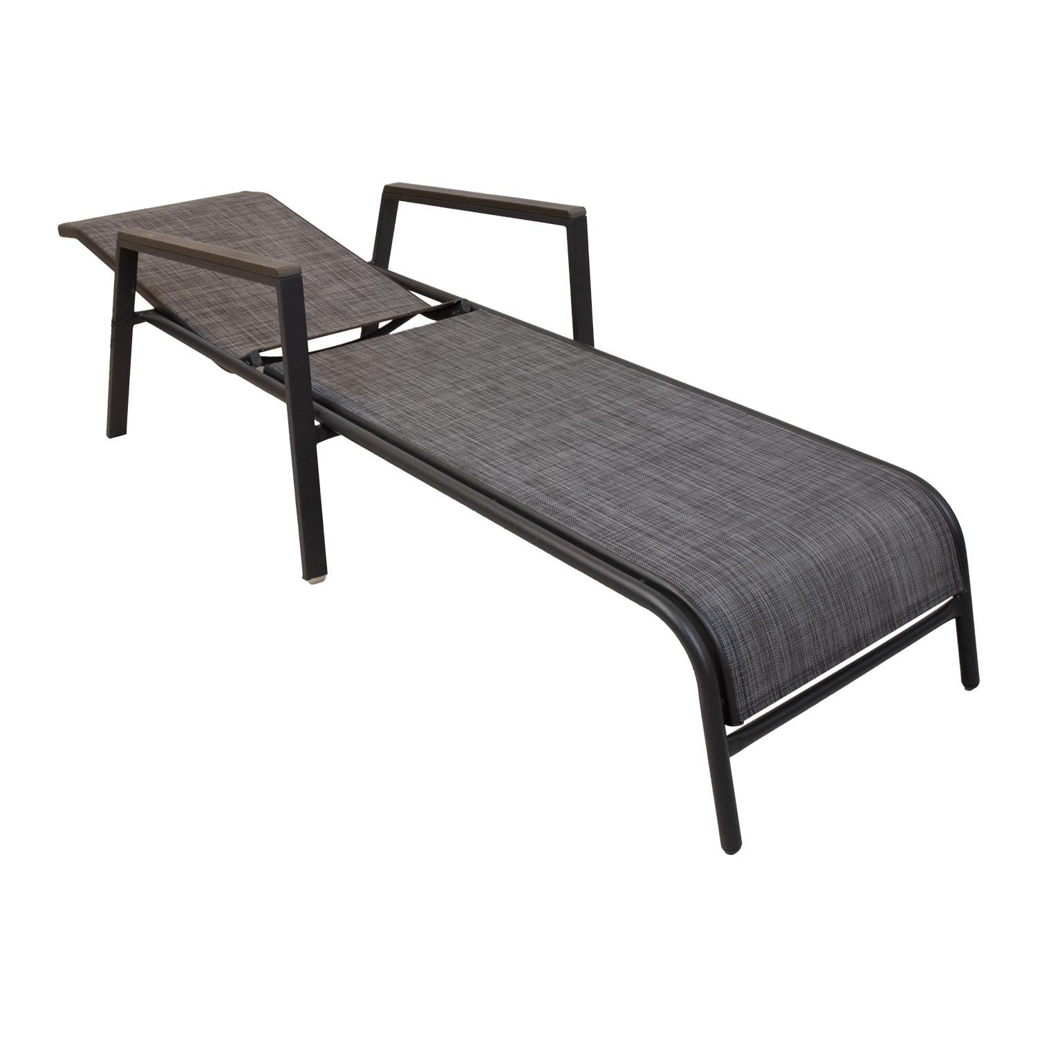 Sun Lounger Delgado | size: Length: 195cm, Width: 63.5cm, Height: 96cm | color: Gray | image: 1 | variant: 1017784