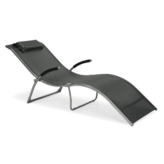 Sun Lounger East Basingstoke | size: Length: 173cm, Width: 63cm, Height: 65cm | color: Black | image: 1 | variant: 1005162