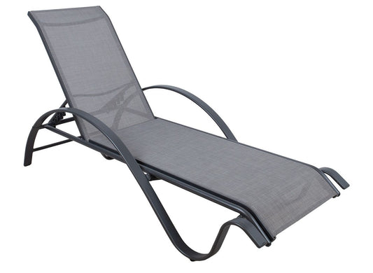 Sun Lounger East Bridlington | size: Length: 194cm, Width: 67cm, Height: 95cm | color: Gray | image: 0 | variant: 1006456