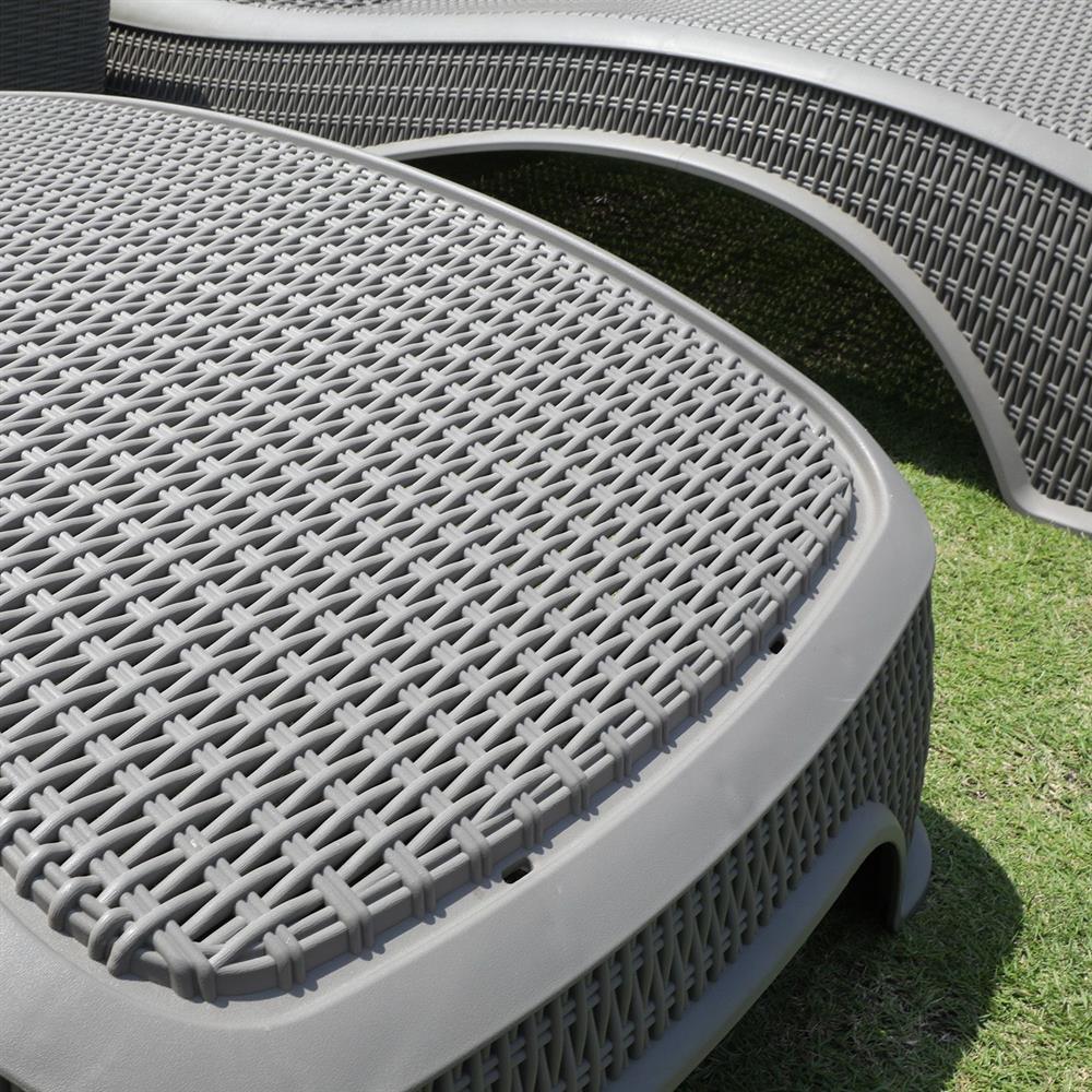 Sun Lounger East Grenoble | size: Length: 199cm, Width: 75.5cm, Height: 43.5cm | color: Gray | image: 2 | variant: 1006402