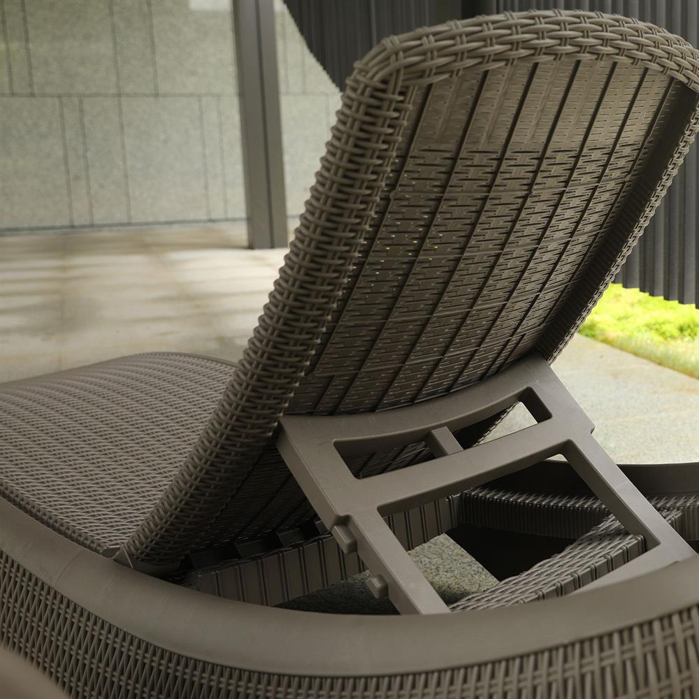 Sun Lounger East Grenoble | size: Length: 199cm, Width: 75.5cm, Height: 43.5cm | color: Gray | image: 6 | variant: 1006402