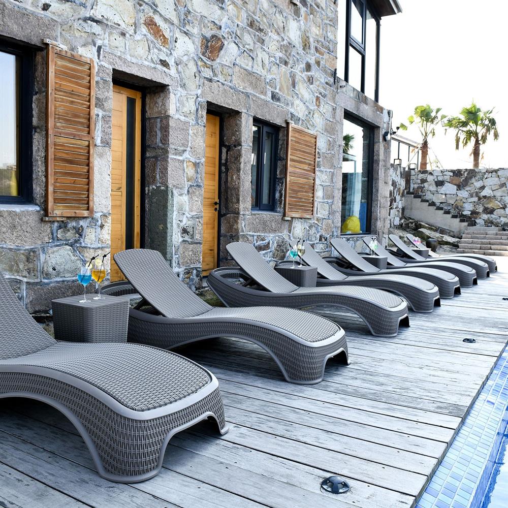 Sun Lounger East Grenoble | size: Length: 199cm, Width: 75.5cm, Height: 43.5cm | color: Gray | image: 9 | variant: 1006402