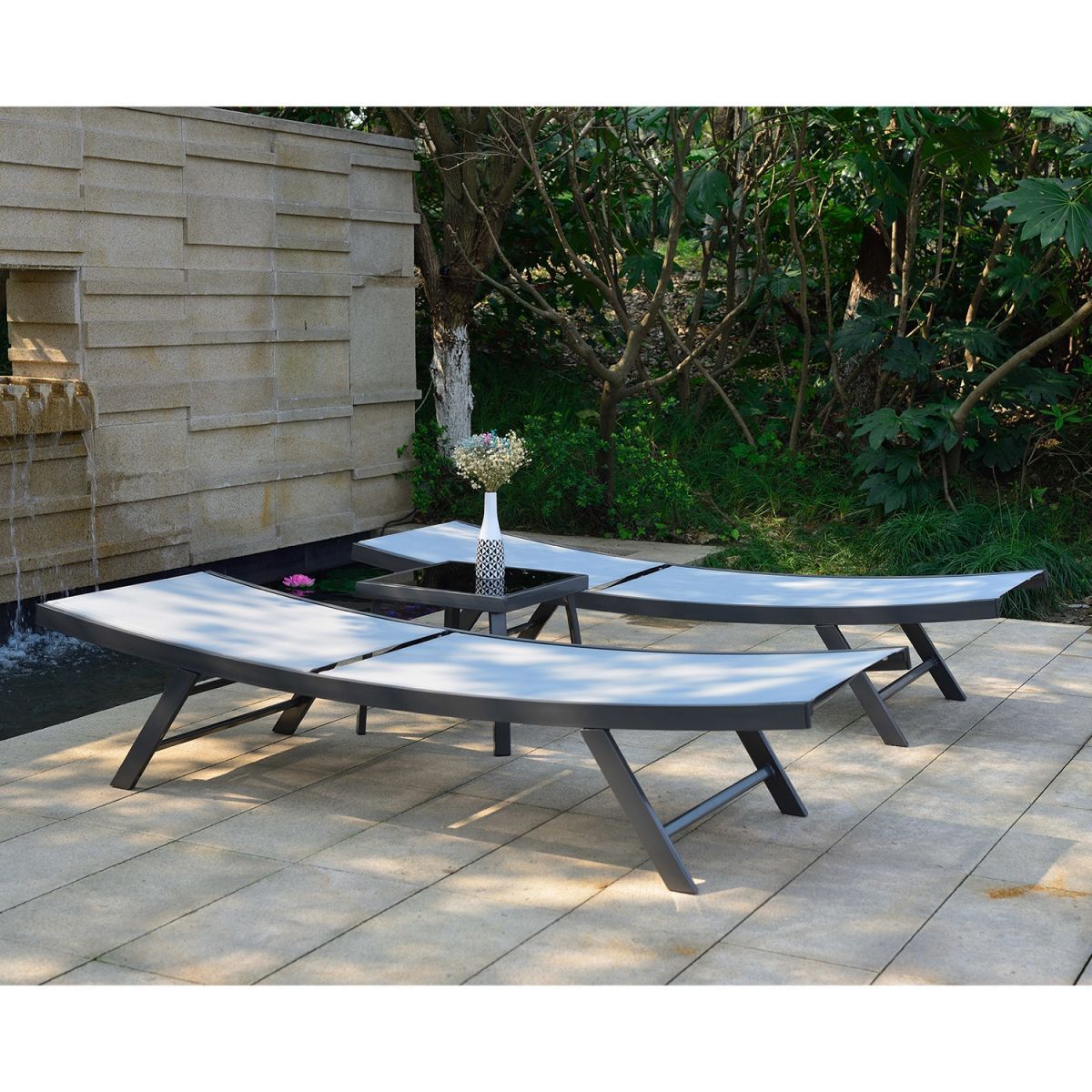 Sun Lounger East Louth | size: Length: 190cm, Width: 58cm, Height: 90cm | color: Gray | image: 2 | variant: 1004863