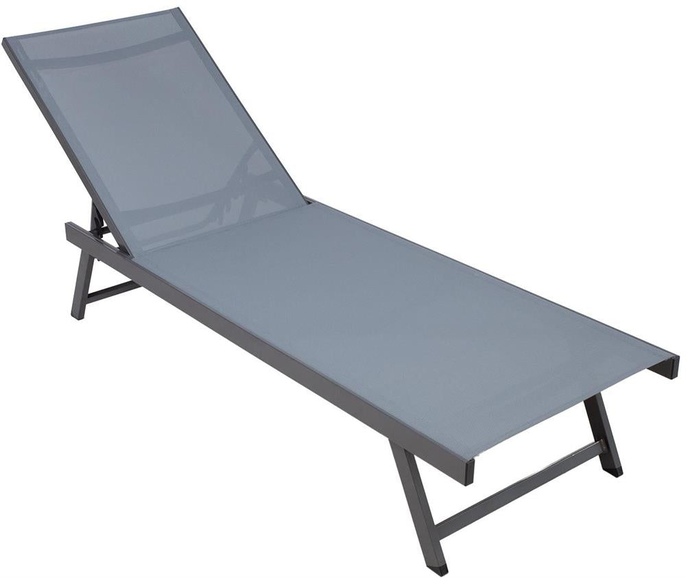 Sun Lounger East Louth | size: Length: 190cm, Width: 60cm, Height: 96cm | color: Gray | image: 2 | variant: 1006404