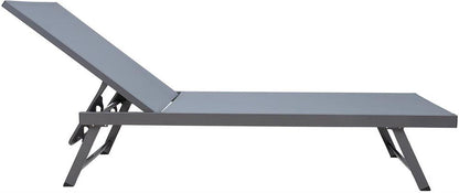Sun Lounger East Louth | size: Length: 190cm, Width: 60cm, Height: 96cm | color: Gray | image: 4 | variant: 1006404