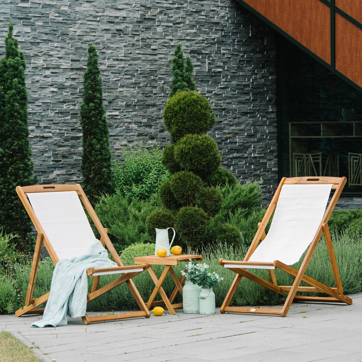 Sun Lounger Finlay 1 | size: Length: 108cm, Width: 65.5cm, Height: 105cm | color: White | image: 5 | variant: 1011653