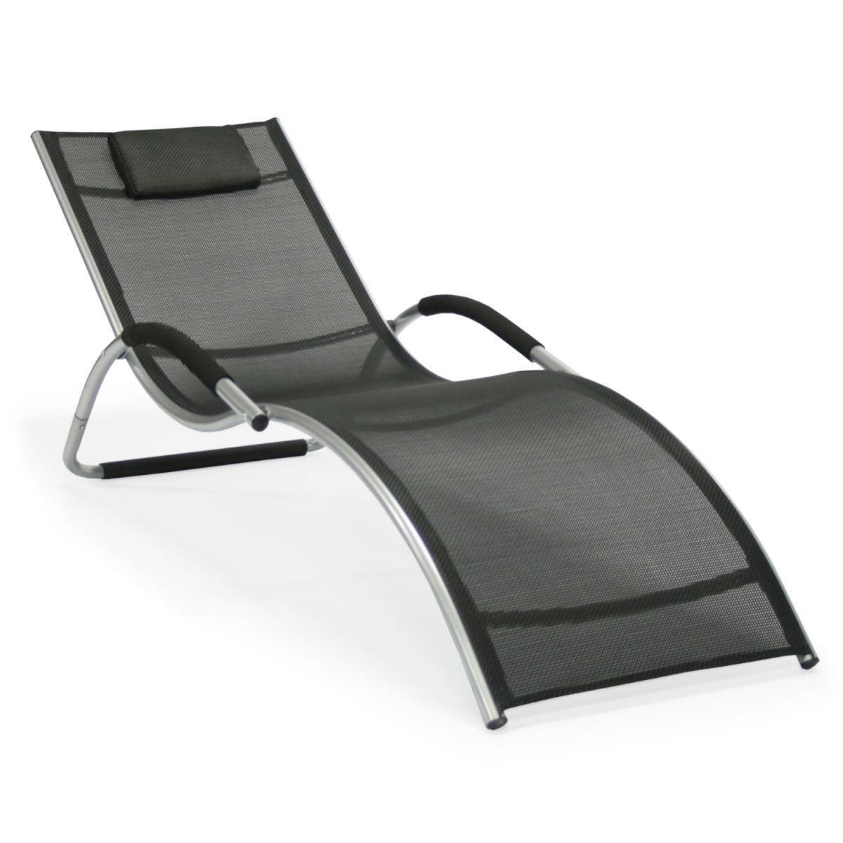Sun Lounger Haslemere | size: Length: 177cm, Width: 65cm, Height: 73cm | color: Black | image: 1 | variant: 1000671