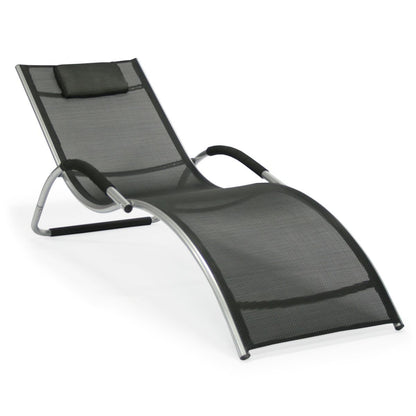 Sun Lounger Haslemere | size: Length: 177cm, Width: 65cm, Height: 73cm | color: Black | image: 1 | variant: 1000671