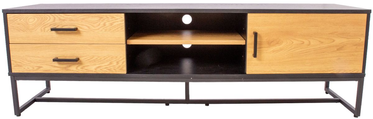 TV Table Amsterdam | size: Length: 40cm, Width: 160cm, Height: 50cm | color: Black/Oak | image: 1 | variant: 1012410