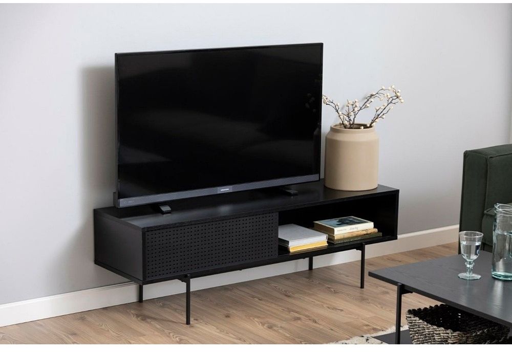 TV Table Angus | size: Length: 40cm, Width: 140cm, Height: 44.5cm | color: Black | image: 9 | variant: 1012140