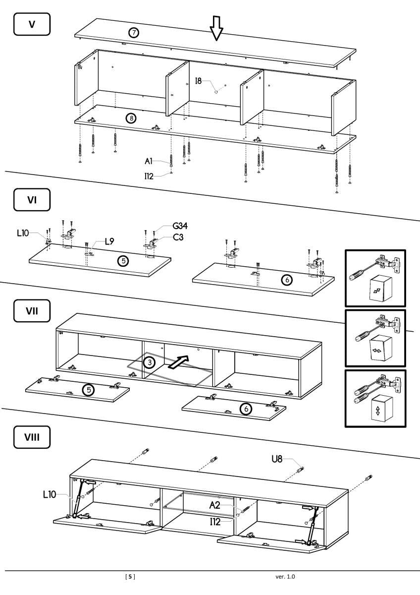 TV Table Antwerp | size: Length: 40cm, Width: 180cm, Height: 30cm | color: White | image: 5 | variant: 1003109