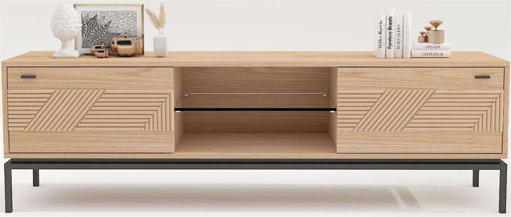 TV Table Cindy | size: Length: 40cm, Width: 180cm, Height: 55cm | color: Oak | image: 2 | variant: 1017041