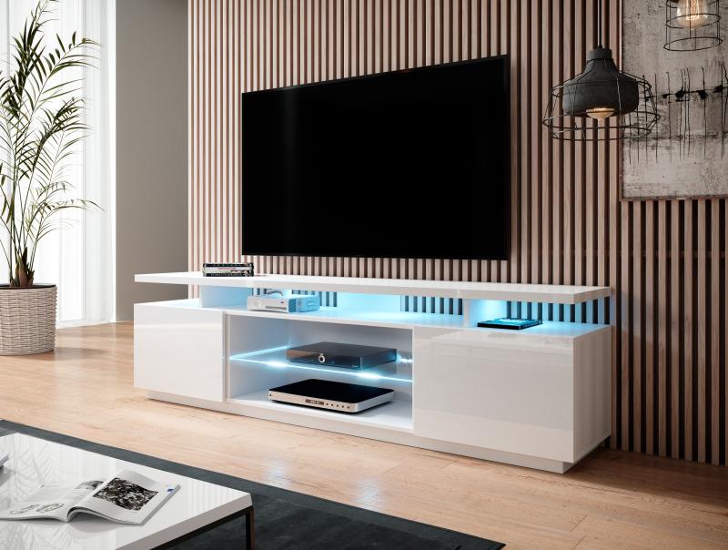 TV Table Eva | size: Length: 40cm, Width: 180cm, Height: 56cm | color: White | image: 1 | variant: 1006207