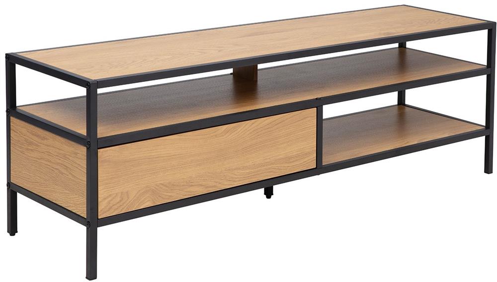 TV Table Hedvig | size: Length: 33cm, Width: 120cm, Height: 40cm | color: Black/Oak | image: 1 | variant: 1016711