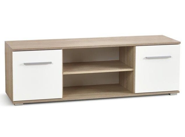 TV Table Lima Rtv1 | size: Length: 40cm, Width: 137cm, Height: 44cm | color: White/Oak | image: 0 | variant: 1006176