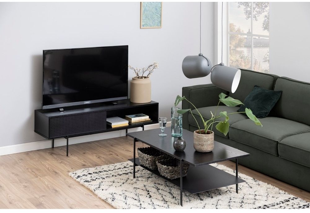 TV Table Loughborough | size: Length: 40cm, Width: 140cm, Height: 44.5cm | color: Black | image: 8 | variant: 1005540